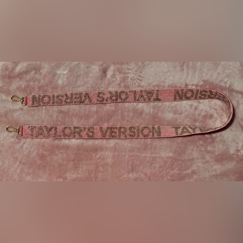 Taylor's Version Beaded Pink and Gold Purse Strap